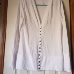 White Button-Up Cardigan